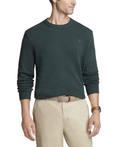 Izod Classics Long Sleeve Crewneck Textured Ottoman Sweater - Green