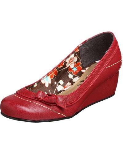 Madden Girl Robiin Wedge,red,8.5 M