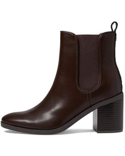 Tommy Hilfiger Brae Mid Heel Pull On Chelsea Boots - Brown