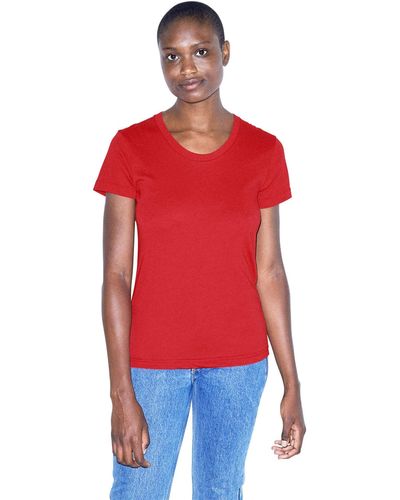 American Apparel 50/50 Classic Crewneck Short Sleeve T-shirt - Red
