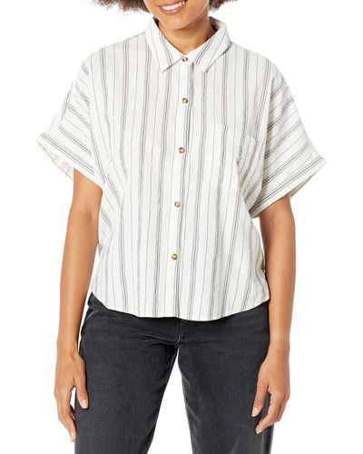 Lucky Brand Relaxed Printed Workwear Shirt - White