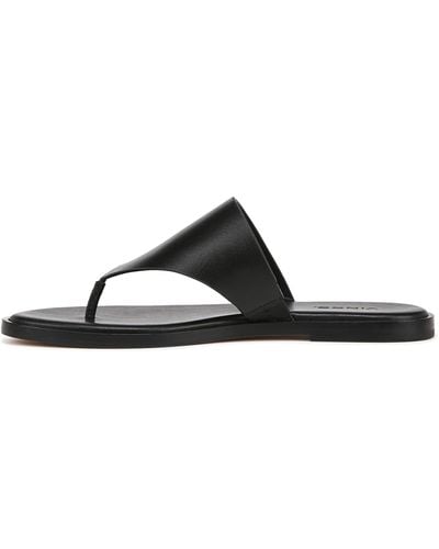 Vince S Ellis Leather Slip On Thong Sandal Black 9.5 M