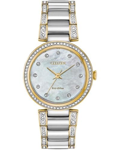 Citizen Silhouette Crystal Eco-drive Watch With Stainless Steel Strap - Metallic