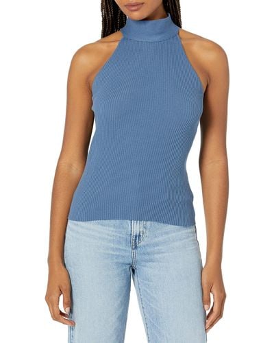 Guess Womens Viviana Sweater Top Dress Shirt - Blue
