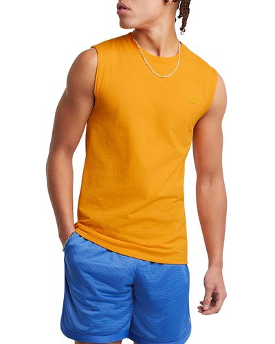 Champion Mens Classic Jersey Muscle Tee T Shirt - Orange