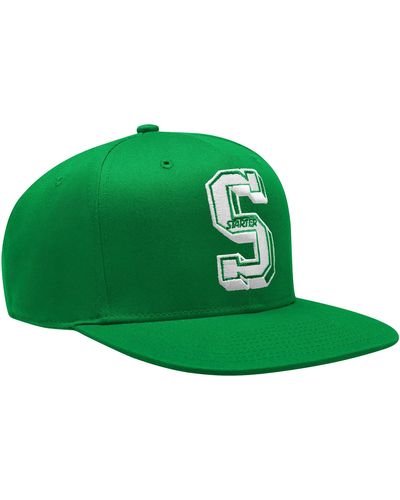 Starter Authentic Satin Flat Brim Embroidered Snapback - Green