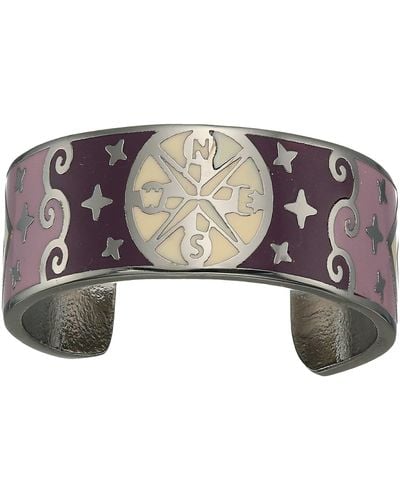 ALEX AND ANI Pc19erc01rth,compass Color Infusion Adjustable Ring,.925 Midnight Silver,purple