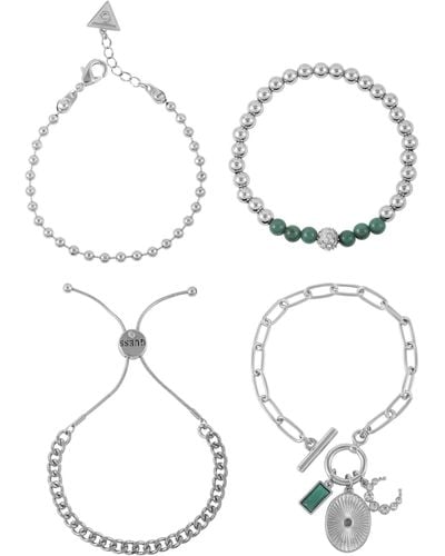 Guess Set di 4 pezzi misti catena bracelet - Bianco