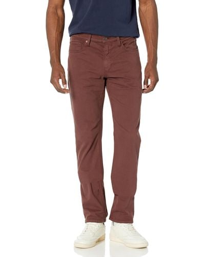 PAIGE Federal Eco Twill Slim Straight Fit Pant - Red