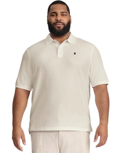 Izod Big And Tall Advantage Performance Short Sleeve Polo Shirt - White