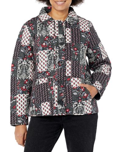 Vera Bradley Quilted Jacket With Pockets - Gray