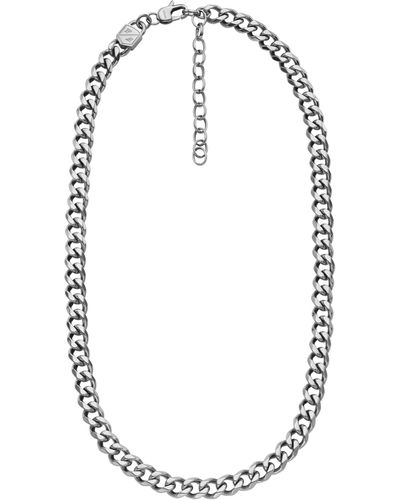 Fossil Stainless Steel Silver-tone Bold Chain Necklace - Metallic