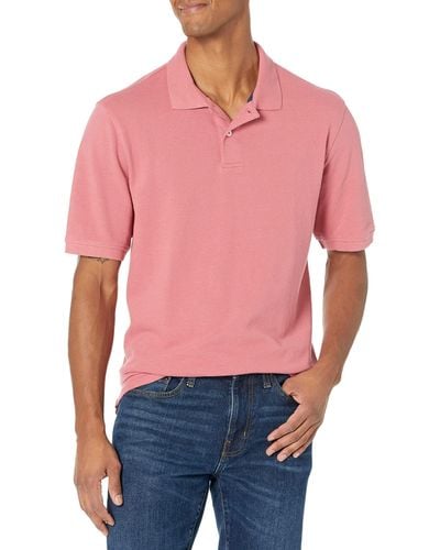 Amazon Essentials Regular-Fit Cotton Pique Polo Shirt - Rouge