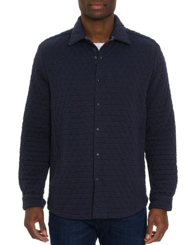 Robert Graham Tulano Long-sleeve Button-down Shirt Jacket - Blue