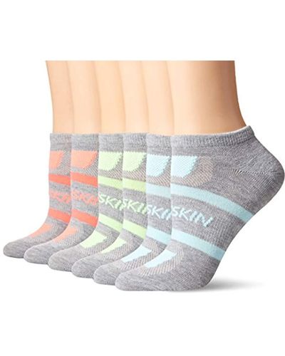 Danskin 6 Pack No Show Socks - Gray