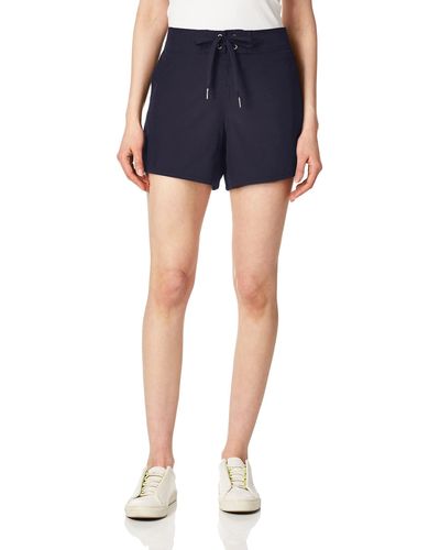 Nautica Standard Solid 4.5" Core Stretch Quick Dry Board Short Swimsuit Bottom With Adjustable Drawstring Waistband Cord - Black