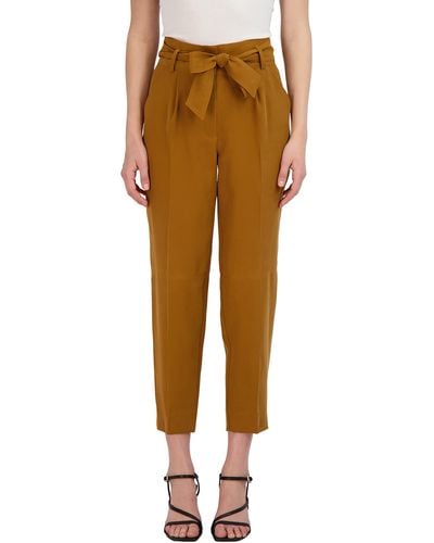 BCBGeneration Tapered Paperbag Cropped Pant Pleated Slant Pocket Trouser - Multicolor