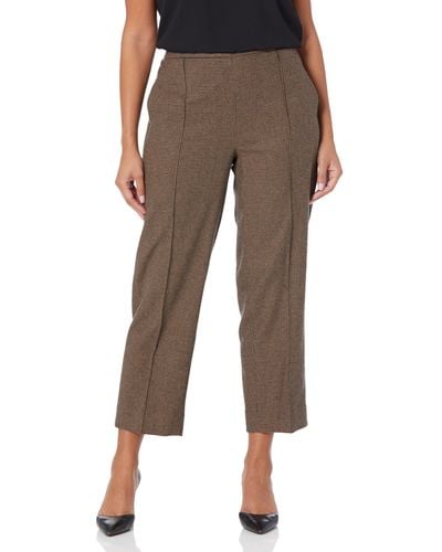 Vince S Houndstooth Mid Rise Pull On Pant - Brown
