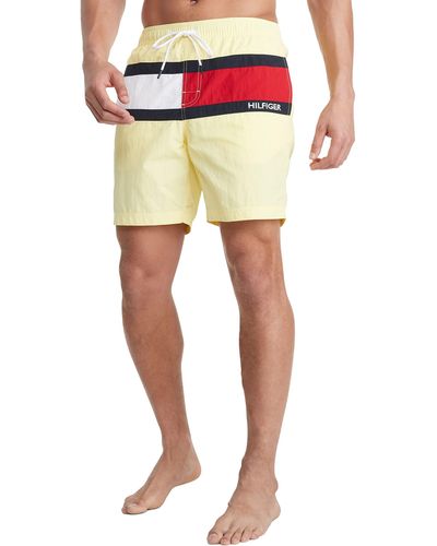 Tommy Hilfiger Standard 7" Flag Swim Trunks With Quick Dry - Multicolor