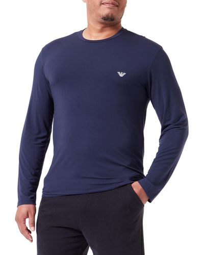 Emporio Armani Long Sleeves T-Shirt Soft Modal - Blau