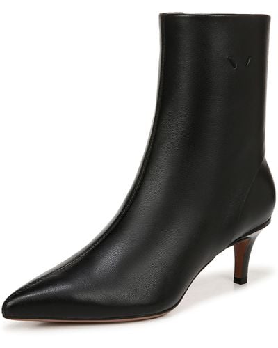 Franco Sarto S Anna Pointed Toe Kitten Heel Boot Black Leather 6 M