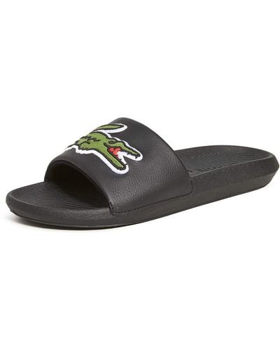 Lacoste Croco Slide Sandal - Black