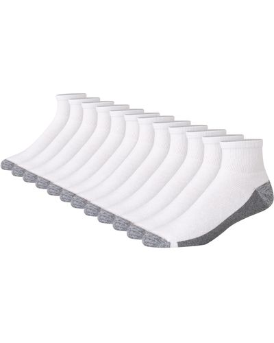 Hanes Max Cushioned Ankle Socks - White