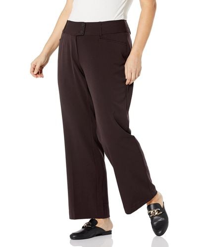 Rafaella Missy Curvy Fit Gabardine Bootcut Stretch Dress Pants With Pockets - Black