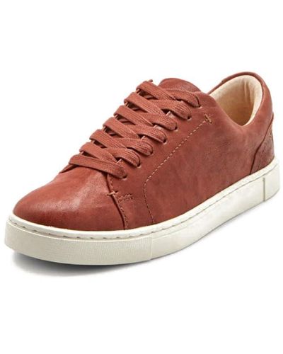 Frye Ivy Low Lace Sneakers For Crafted From Soft - Brown