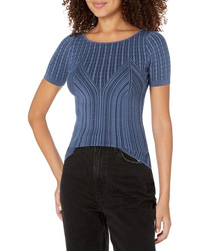 Guess Adelaide Short Sleeve Sweater - Blue