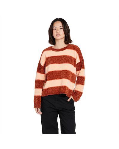 Volcom Bubble Tea Boxy Fit Sweater - Red