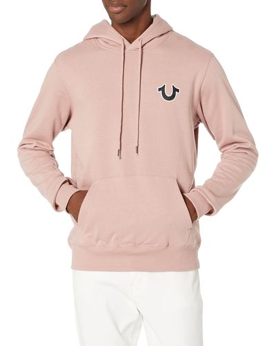 True Religion Sunset Pullover Hoodie Hooded Sweatshirt - Pink