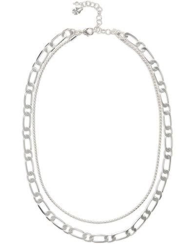 Lucky Brand Chunky Chain Layer Necklace - White