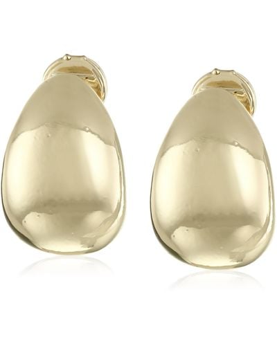 Anne Klein Goldtone Clip Top Hoop Earrings - Metallic