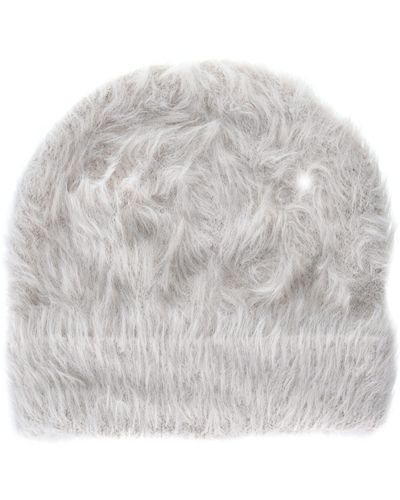 Velvet By Graham & Spencer Tasha Feather Yarn Beanie Hat - Gray