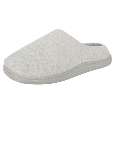 Hanes S Soft Waffle Knit Clog Slippers With Indoor/outdoor Sole - Gray