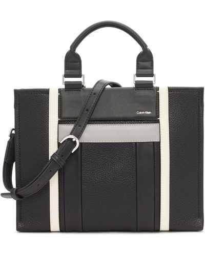 Calvin Klein Sol Triple Compartment Mini Satchel Box Crossbody - Black