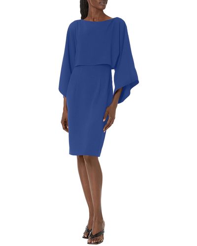 Trina Turk Overlay Sheath Dress - Blue
