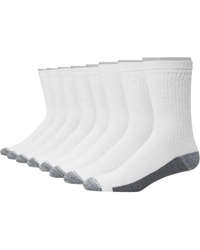 Hanes Ultimate 8-pack Ultra Cushion Freshiq Odor Control With Wicking Crew Socks - White