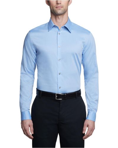 Calvin Klein Dress Shirts Slim Fit Non Iron Solid - Blue