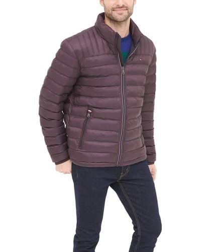 Tommy Hilfiger Real Down Insulated Packable Puffer Jacket - Purple