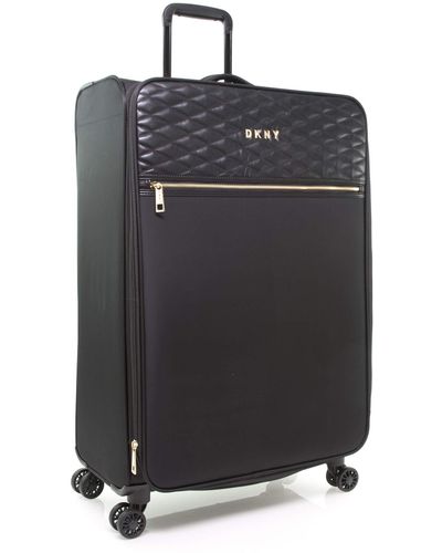 DKNY Quilted Expandable Softside Spinner Luggage - Black
