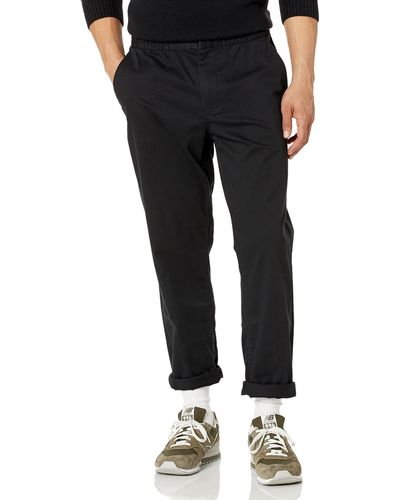 Amazon Essentials Tapered-fit Cotton Elasticated Waist Chino Pant - Black
