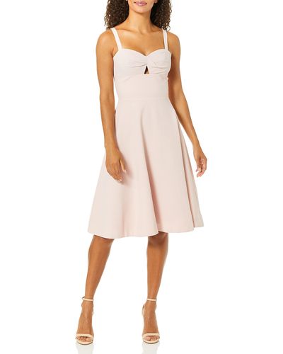 Dress the Population Bianca Sleeveless Cut-out Fit & Flare Midi Dress Dress - Pink