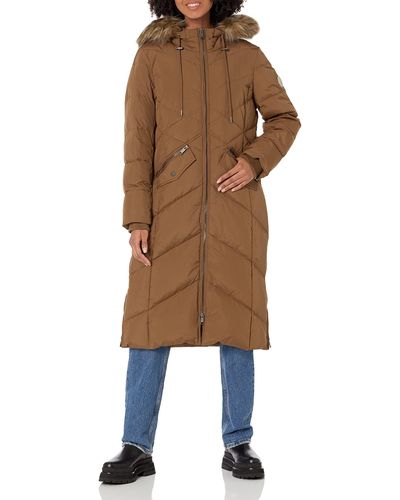 Andrew Marc Marc New York By Long Puffer Down Luxurious Dtm Faux Fur Trimmed Hood - Natural