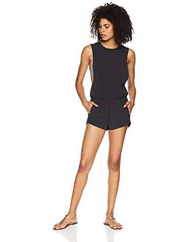 Hurley Coastal Quick Dry Water Repellent Beach Cover-up Romper - Black