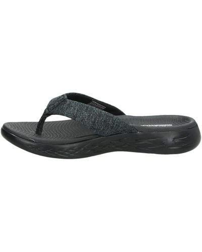 Skechers On The Go 600 - Preferred Athletic Thong Flip Flop Sandals From Finish Line - Black