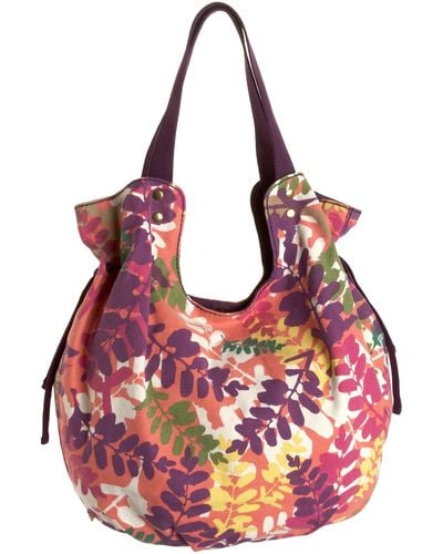 Lucky Brand Sandplay Tropical Shadow Canvas Hobo,multi,one Size - Pink