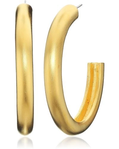 Ben-Amun Gold Half Moon Stud Earrings - Metallic
