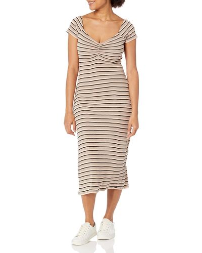Volcom All Booed Up Fitted Midi Dress - Gray
